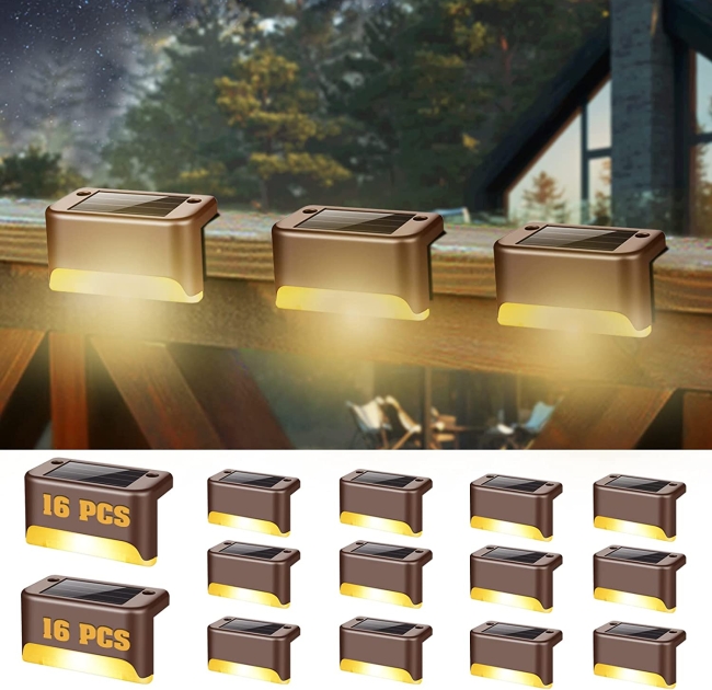 16-pk Solar Lights for Fence/Steps